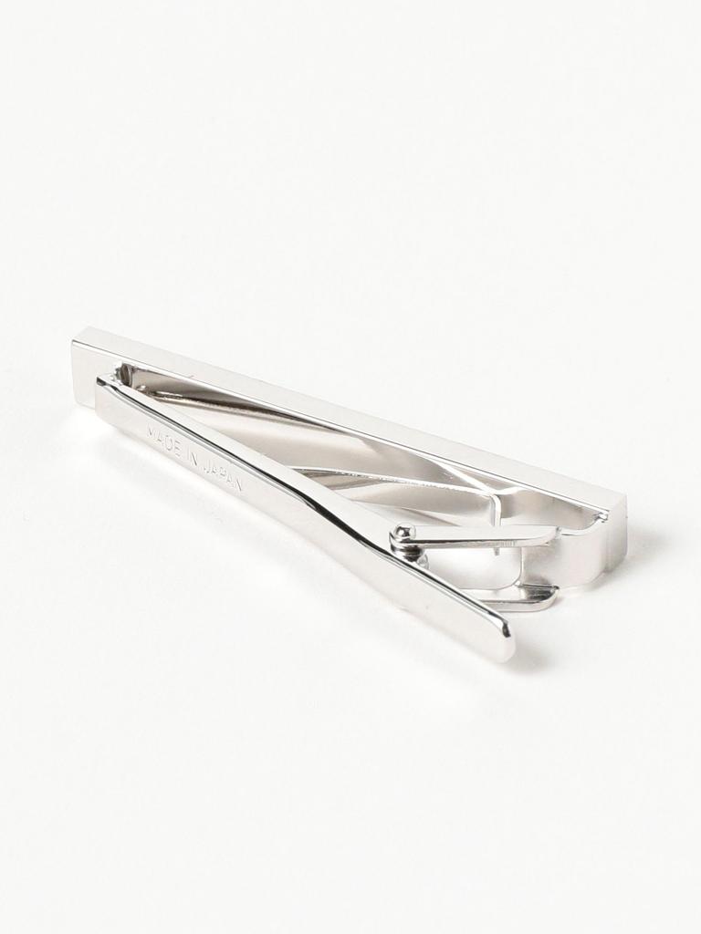 В:MING LIFE STORE by BEAMS Мужской серебристый полосатый зажим для галстука, один размер