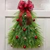 Рождественский симулятор рождественской елки, венок, украшение на дверь, подвесное украшение на дверь, праздничный двор, реквизит, подарки для сада на открытом воздухе