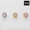 [1+1] Surgical Pin Cubic Piercing Petite One Bling 3 Types, Choose 1, One Side Sale