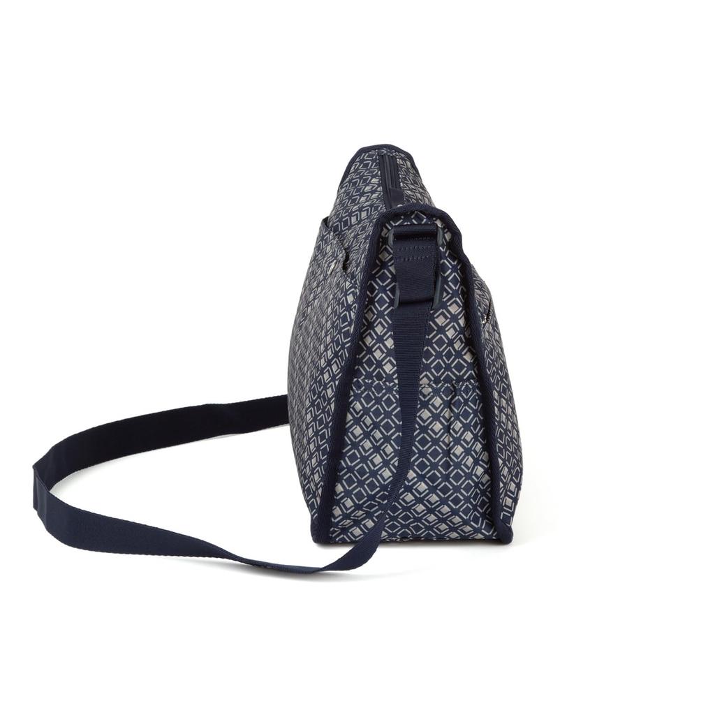 Hiromichi Nakano Fesli Shoulder Bag with Back Navy 17522 Women's Pocket, (Geometric Pattern), No.