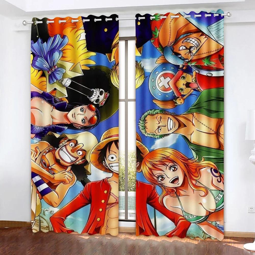 Шторы-занавески Monkey D Luffy Blackout, цельные, полиэстер, анимированные, подходят для спальни, детей, взрослых, украшения комнаты, подарков