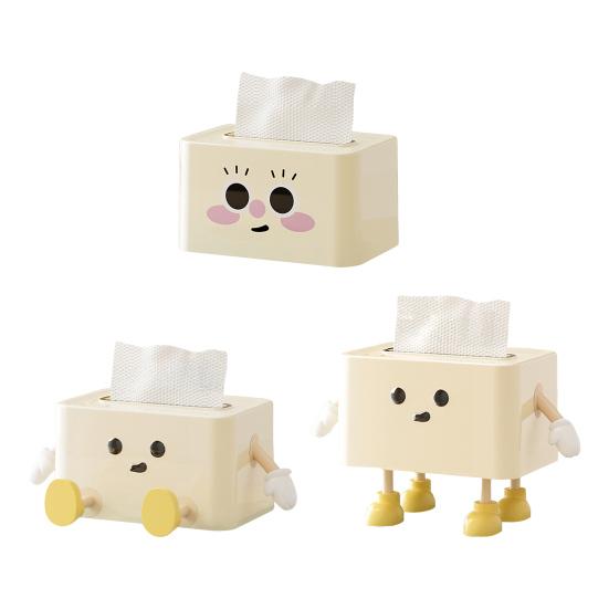 Коробка для салфеток с улыбающимся лицом, милый держатель для салфеток с пружинным механизмом, прямоугольный футляр для салфеток, крышка для коробки салфеток, диспенсер для салфеток для спальни, ванной комнаты, автомобиля