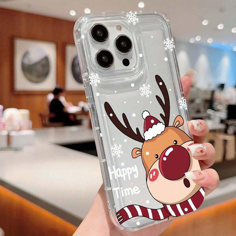 Case For iPhone 17 16 Case iPhone 15 Pro Max Santa Claus Elk Snowman Christmas Case for iPhone 14 13 12 11 XS X 7 8 Plus Cover