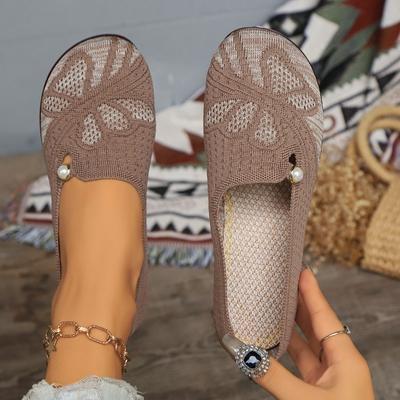 Модные весенние туфли на открытом воздухе с дышащей сеткой для женщин, модные 2024 года, горячая распродажа, новые узоры, однотонные, с плоской подошвой, женские туфли