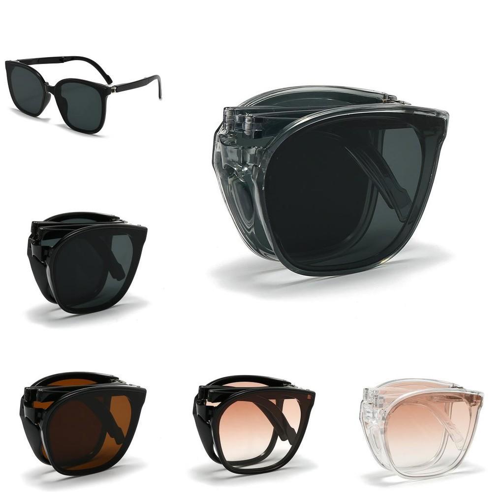 2024 New Arrival Small Fresh Stylish Women's High-grade Feeling Folding Sunglasses Uv Protection Big Frame Travel Sunscreen