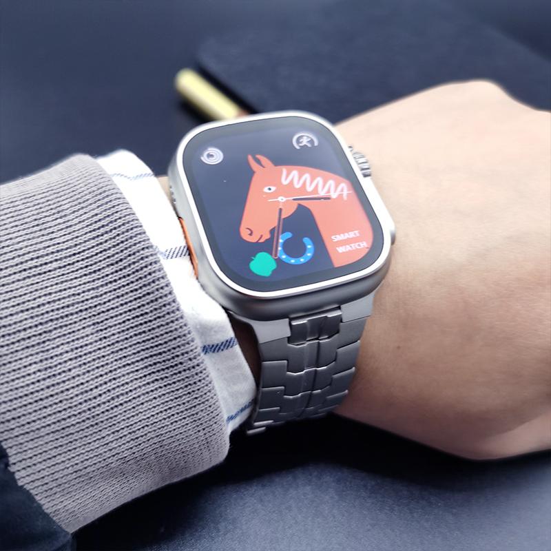 Роскошный титановый ремешок для Apple Watch Ultra 2 49 мм 45 мм 41 мм 44 мм 40 мм 38 мм мужской деловой ремешок для iWatch Series 9 8 7 6 SE 5 4 42 мм браслет