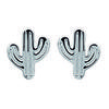 [P0716] - Серебряные серьги «Кактус» (родиевое покрытие) - 9x7 мм