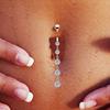 Long Dangle Navel Belly Ring Piercing Surgical Steel Body Jewelry Clear Gold