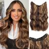 Синтетические Длинные Волнистые Накладные Волосы на Прозрачной Резинке, Клипсы, Парик для Женщин на Каждый День