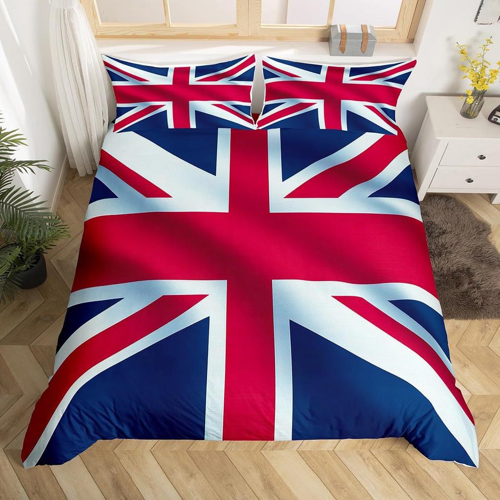 Simple British British Expired Three-Piece Digital Printing Quilt Cover Bedding Home Textiles