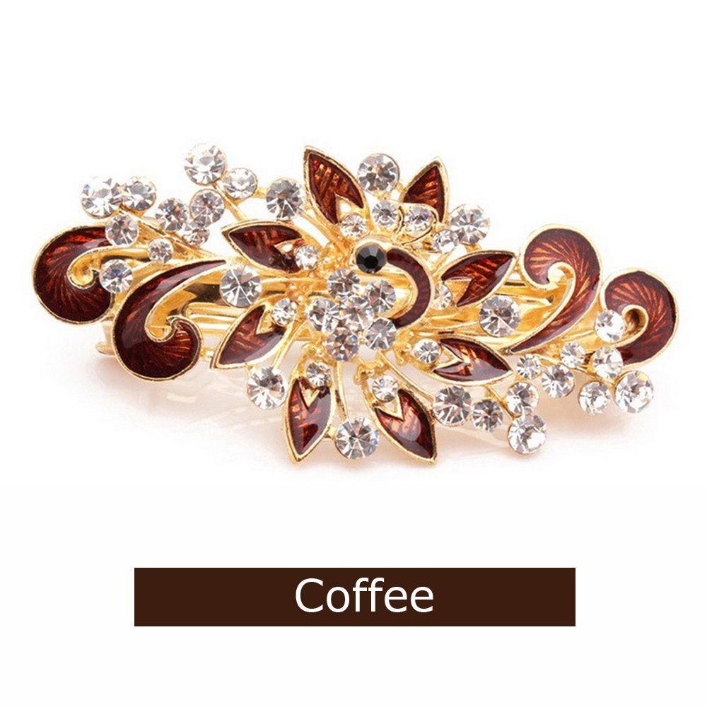 Fashion Headwear Colorful Crystal Hair Clip Peacock Hairpin Shinning Rhinestones Jewelry