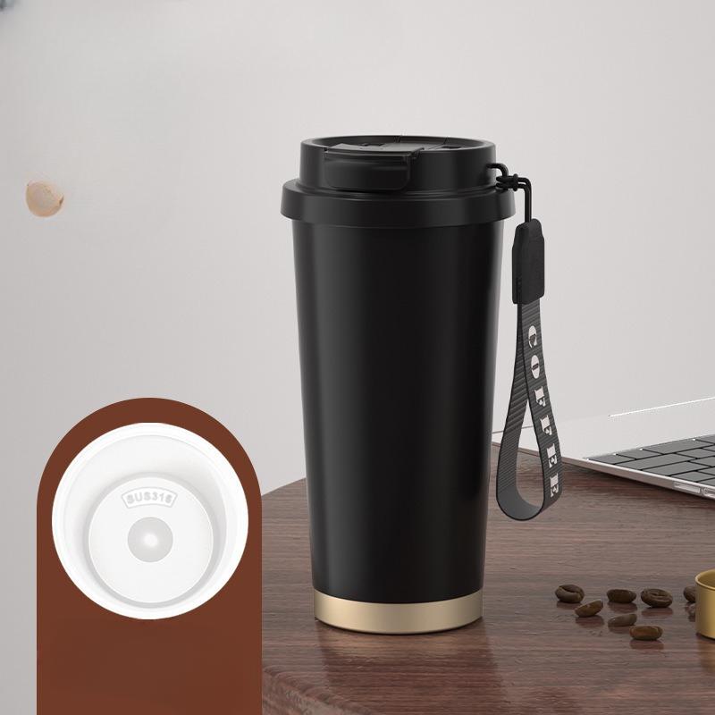 Straw Coffee Cup Female High-Looking Lightweight Water Cup 316 Stainless Steel Ceramic Liner Vacuum Cup