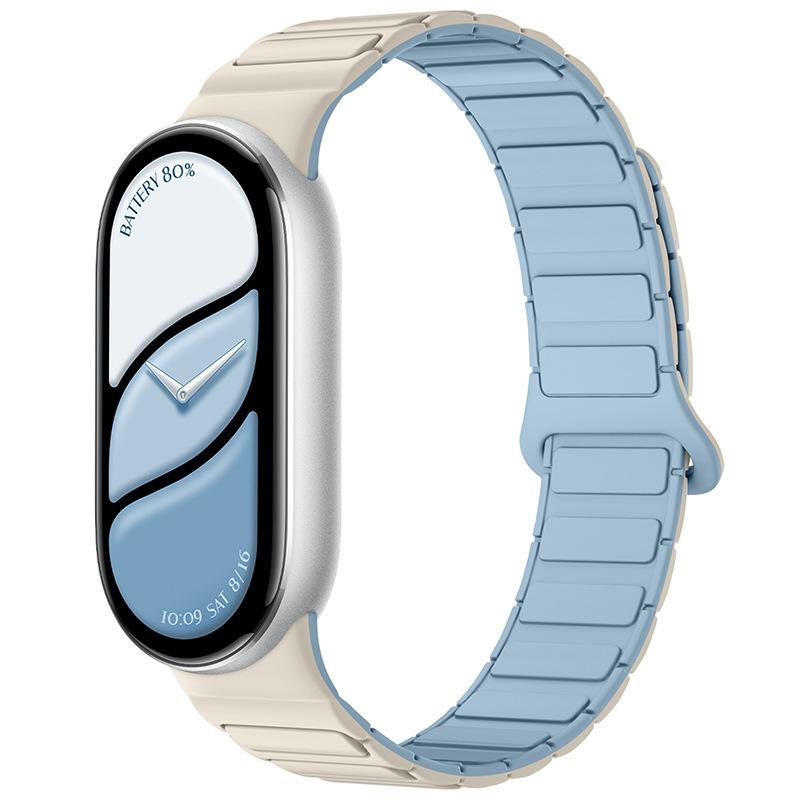 НОВЫЙ Магнитный спортивный ремешок для Xiaomi Watch 10/9/8 Двухцветный силиконовый ремешок для Miband 10 NFC Сменный браслет для смарт-часов