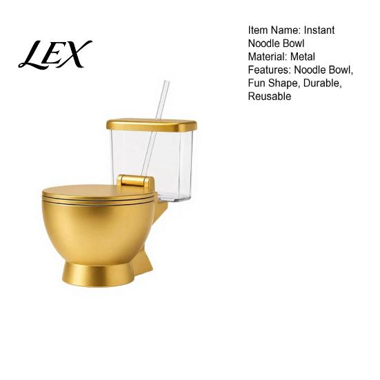Creative Office Lunch Container Toilet Shaped Ramen Bowl Set, Built-in Drink Cup And Straw Portable Snack Design, Novelty Food Bowl, for Instant