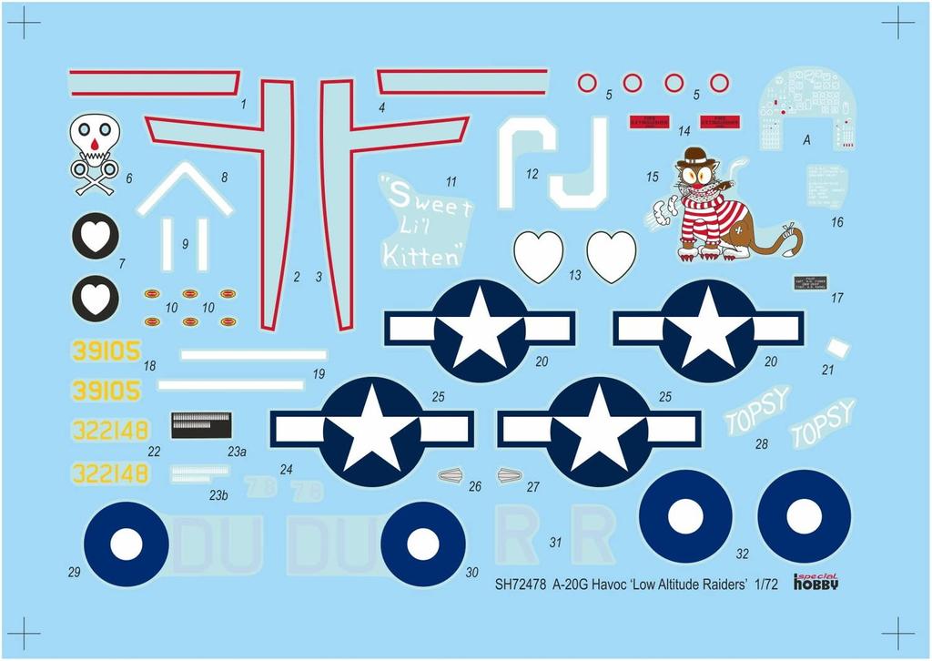 Special Hobby US Army Douglas Havoc Attack Aircraft Pacific War Пластиковая модель SH72478 1/72 A-20G Двухмоторный