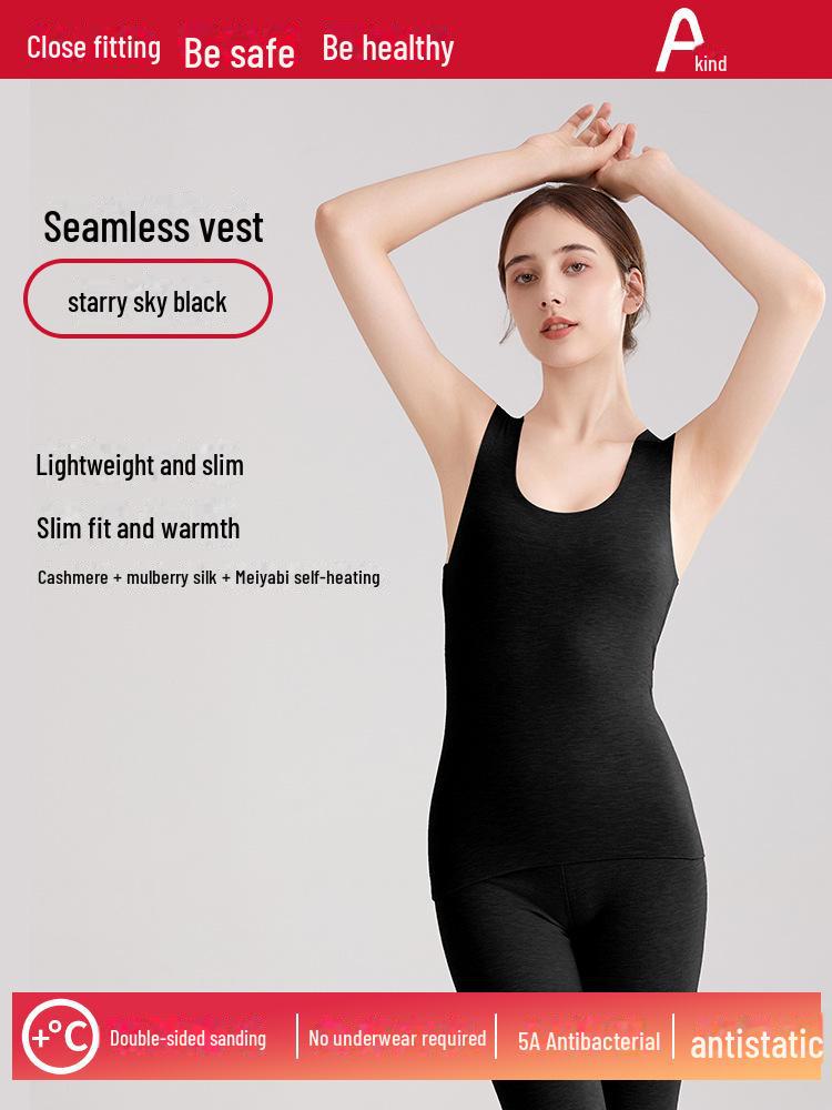[Класс A] Женский теплый жилет из немецкого бархата - 7A антибактериальный кашемировый шелк, утолщенный базовый слой