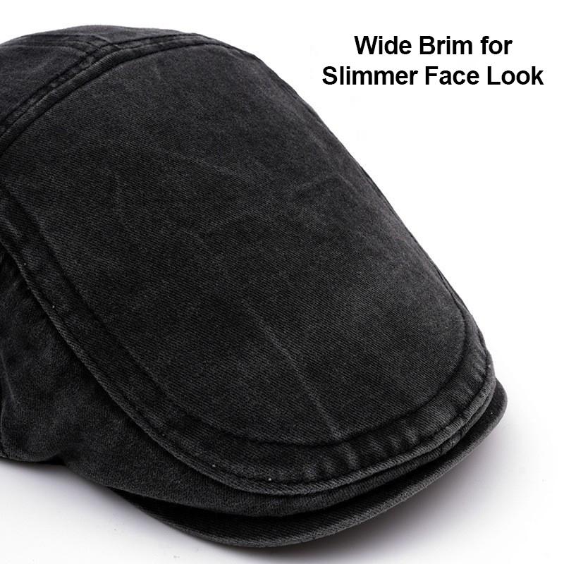 Streetwear Flat Cap Unisex Casual Adjustable Ivy Cap Travel Vintage Washed Cotton Newsboy Cap Simple Daily Party Dating Hat