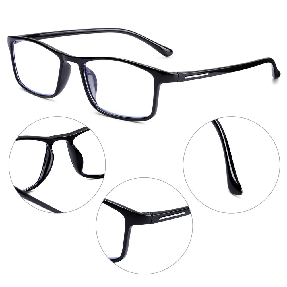 Классические черные портативные очки для защиты глаз в ультралегкой оправе с защитой от синего света