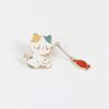 Kawaii Fishing Kitten Badges Cartoon Cat Full Metal Brooches Clothing Apparel Decoration Schoolbag Cosmetic Bag Pins