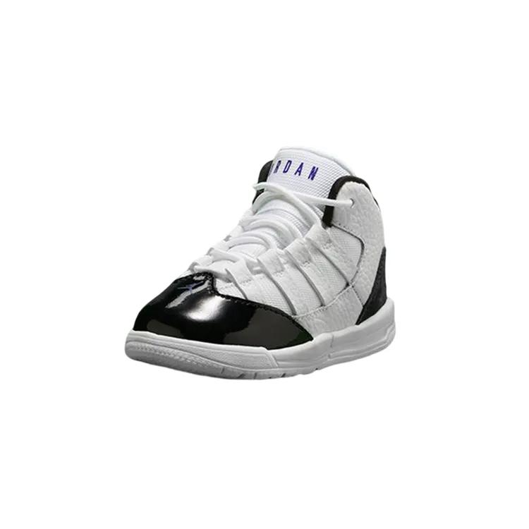 Jordan Max Aura Air Jordan Cushioning Abrasion Resistant High top Toddler Shoes Black White Infant Toddler (Unisex) Toddler Shoes