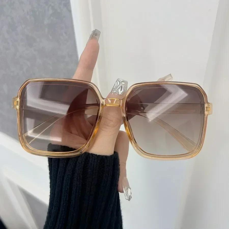 Модные Солнцезащитные Очки Женские Мужские Квадратные Пластиковые Винтажные Стильные Оверсайз Женские Солнцезащитные Очки Ретро Отпуск