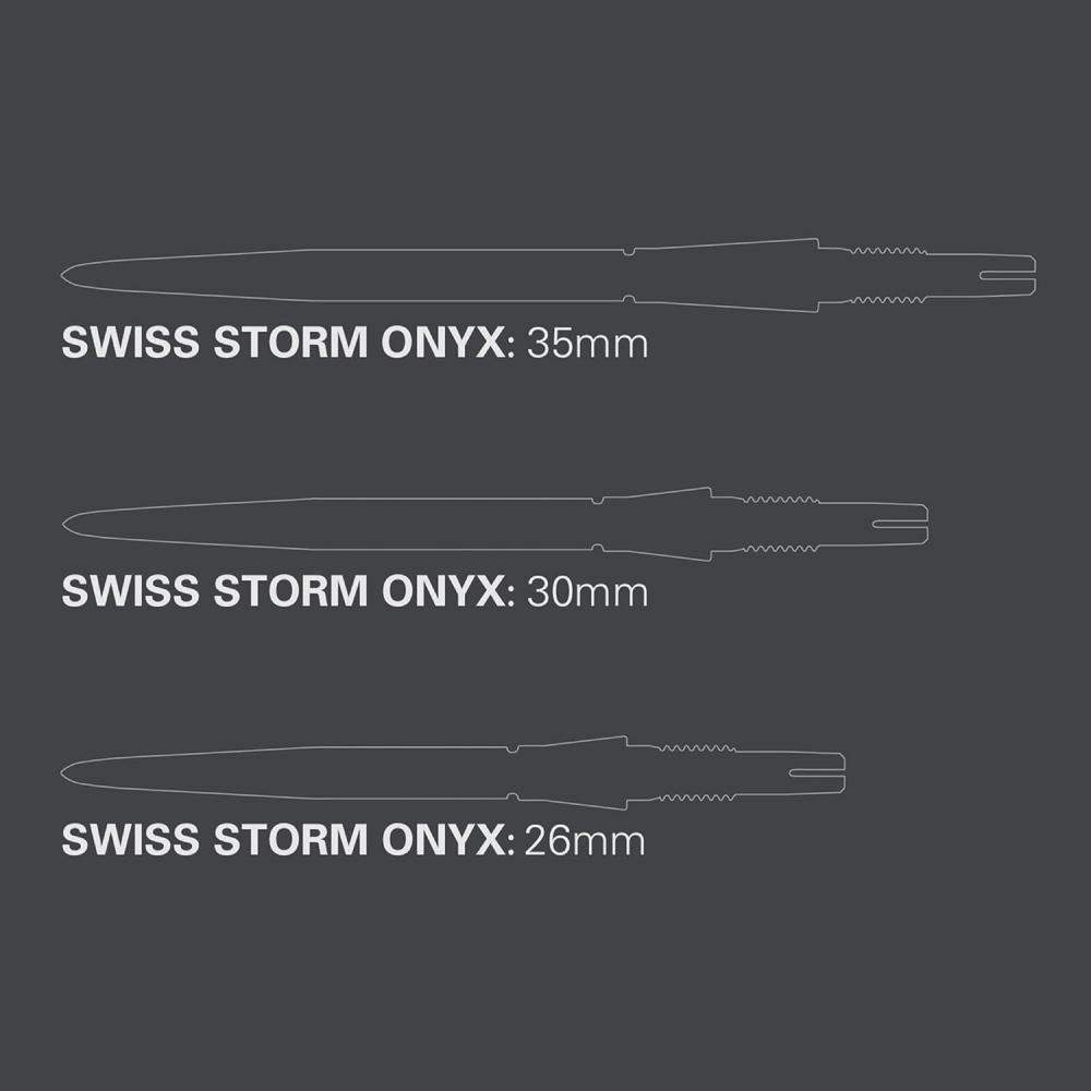 Набор наконечников для дартса Target Darts Swiss Storm Onyx, 3 шт., 30 мм, серебристые