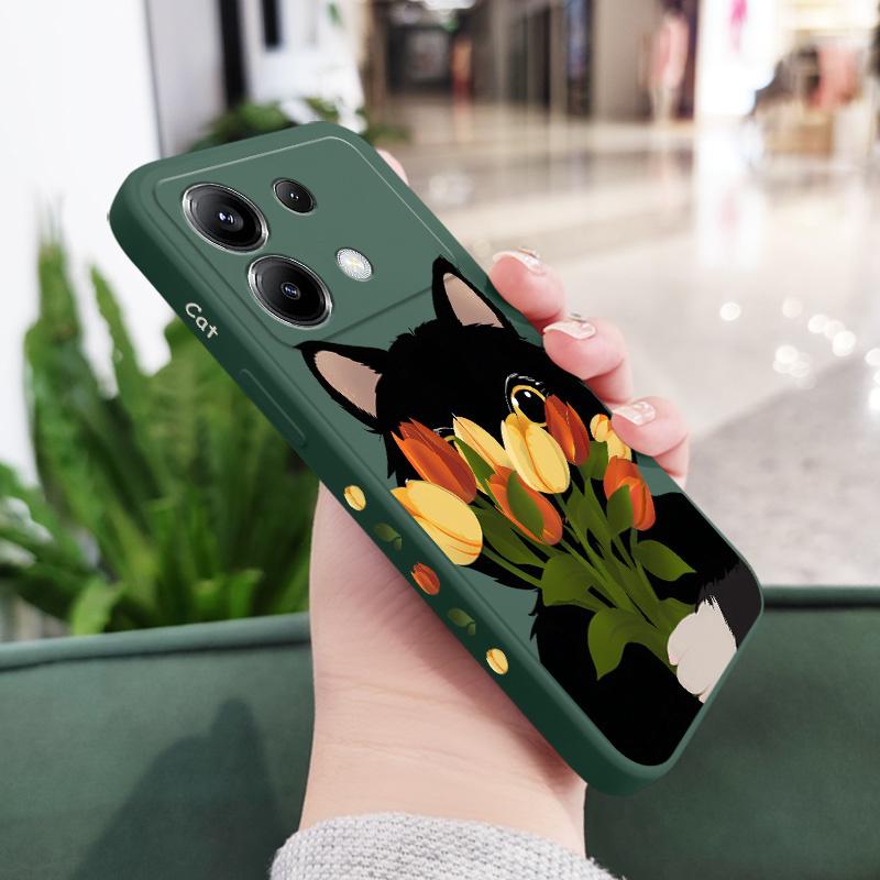 Чехол-кейс для телефона с милым котиком-тюльпаном для Xiaomi Poco F8 F7 X7 X6 F6 M6 M5 M5S F5 X5 F4 X4 M4 F3 M3 X3 Pro 4G 5G GT Силиконовый чехол