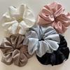 Large Scrunchies Satin Fabric Solid Color Hair Tie Elastic Hair Band Ponytail Holder Elegant Women Hair Accessories