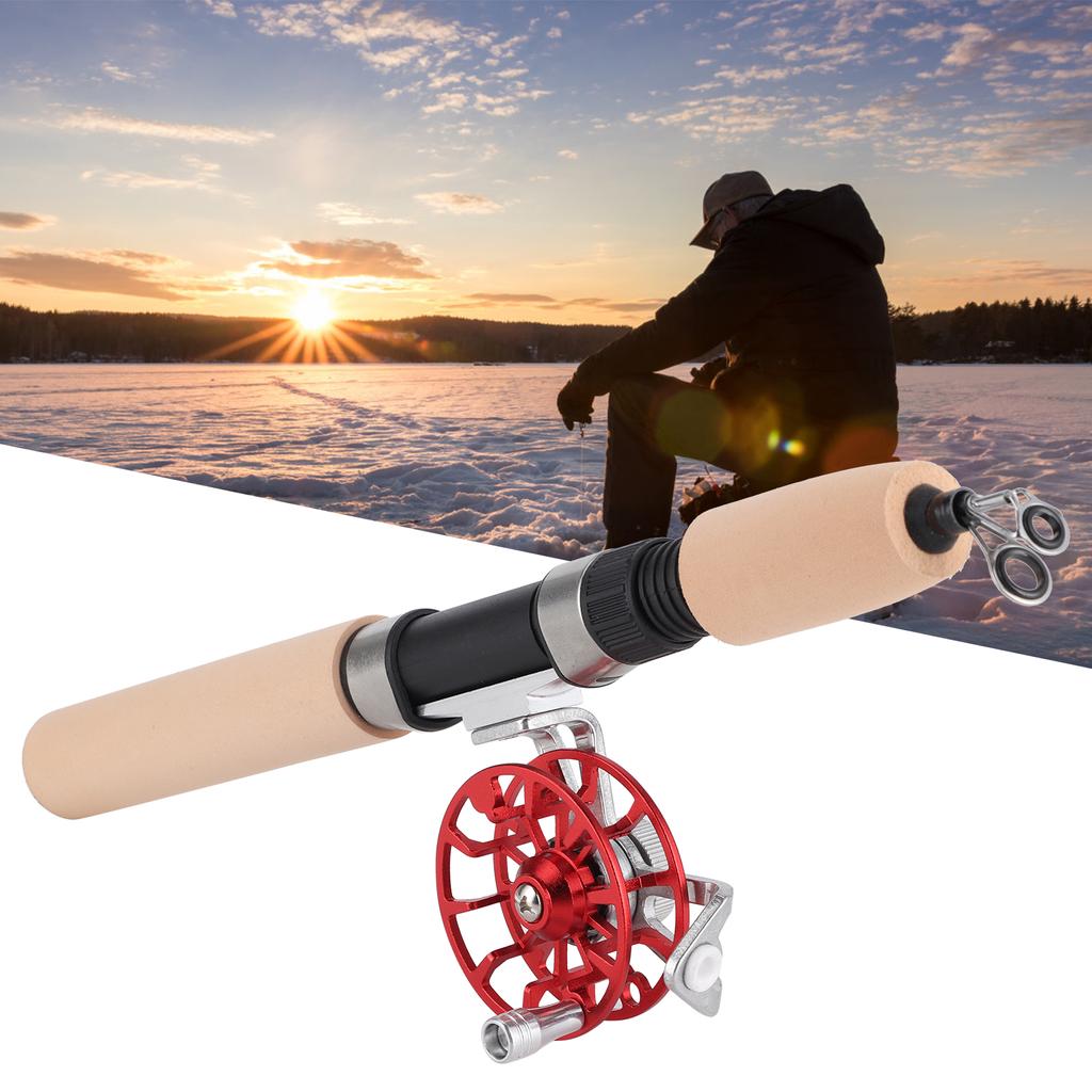 Зимняя удочка телескопическая FD50 с катушкой, портативный набор для рыбалки, комбо удочка-катушка, красный
