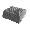 Summer AC Flannel Blanket Thickened Double-sided Plush Striped Texture Solid Color Office