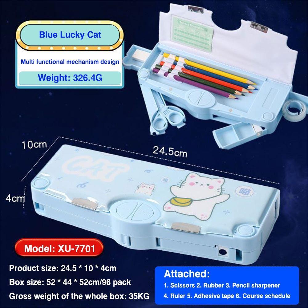 Двухъярусный пенал с точилкой Органайзер для канцелярских принадлежностей Для мальчиков/девочек