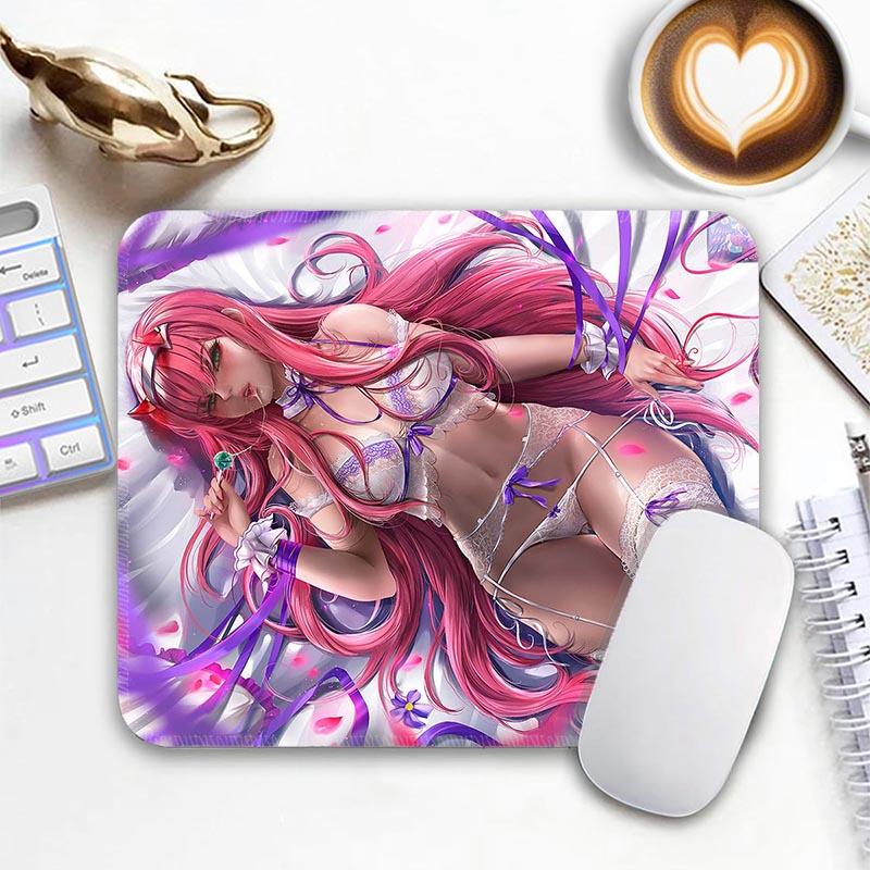 Anime Kawii Standard Mouse Pad D_DARLING in the F_FRANXX Zero Two Gamer Small Mousepad Travel Mouse Mat Non-Slip Mousemat