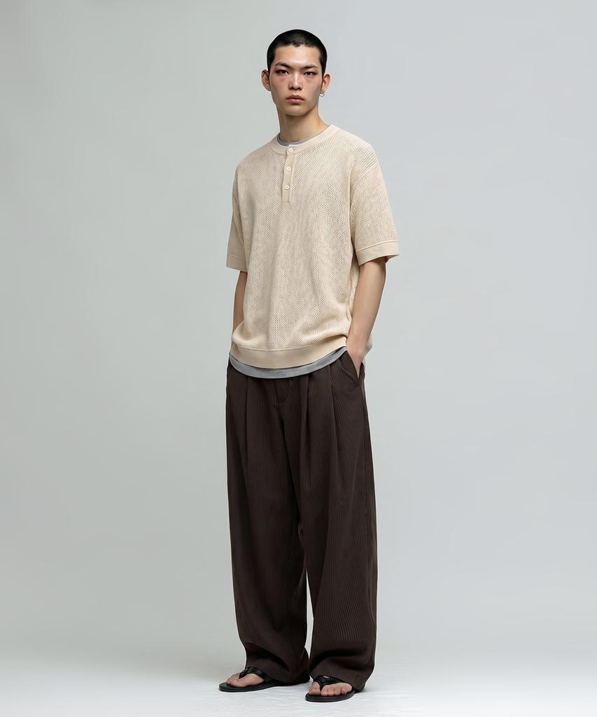 VERYVAIN Aero Breeze Henley Knit (Light Beige)