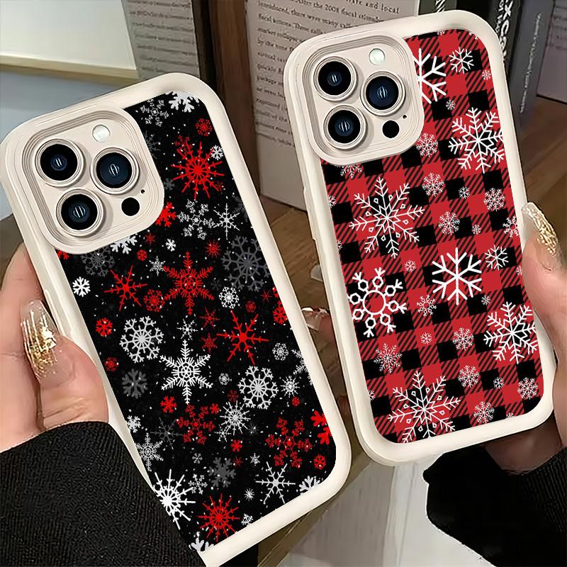 Чехол для телефона Зимняя снежинка для iPhone 16 17 Air 16E 15 Pro Max 14 Plus 13 12 Mini Capa Мягкий силиконовый чехол Funda