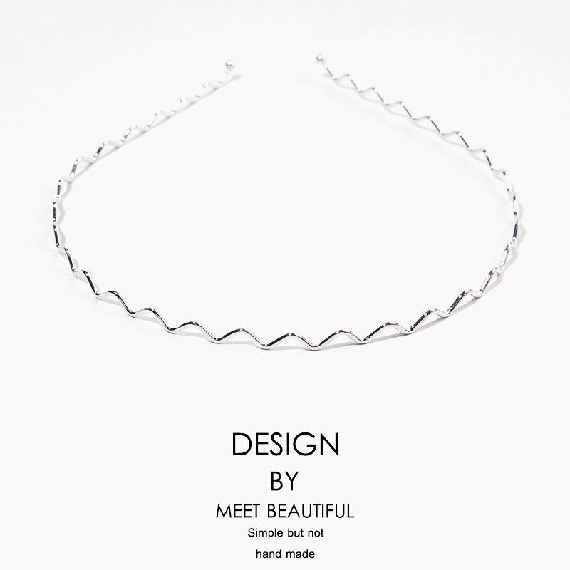 Волнистая Блестящая Металлическая Цветная Повязка на Голову Летняя Новая Модная Повязка для Волос для Женщин Девушек Женская Шикарная Супер Тонкая Блестящая Повязка на Голову Аксессуары для Волос