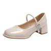 2024 New Hot-selling Women's Single Shoes Thick Heel Mary Jane Women's Single Shoes Solid Color Slip-on Spring and Autumn