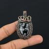 Snowflake Obsidian Pendant, 999 Copper Wire Wrapped Gemstone Handmade Dainty Jewelry Pendant, For Her