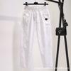 Женские повседневные брюки женские весна и осень широкие свободные белые прямые брюки с высокой талией шаровары лето