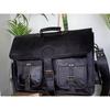 Men's Laptop Briefcase Leather Vintage Black Messenger Shoulder Bag