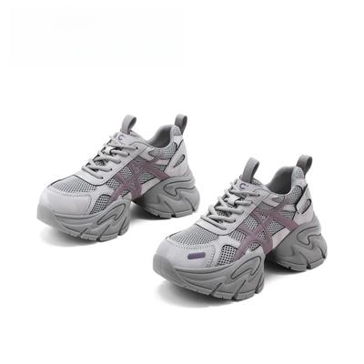 Женские кроссовки «папины кроссовки» легкие, маленькие, трендовые, 2025 осень, новые, на платформе, женская обувь, увеличивающая рост, универсальная, повседневная спортивная обувь.