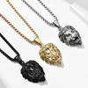 Vintage Lion Titanium Steel Pendant Punk Fashion with Jewellery Street Personality Necklace Travel Wear with Jewellery