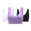 Three-piece mesh breathable sports bra with pad zero restraint seamless underwear sports bra no steel ring vest women