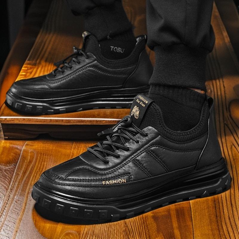 Мужская обувь осень-зима новые мужские хлопковые ботинки с начесом утолщенные зимние ботинки мягкая подошва легкие теплые ботинки спортивная обувь