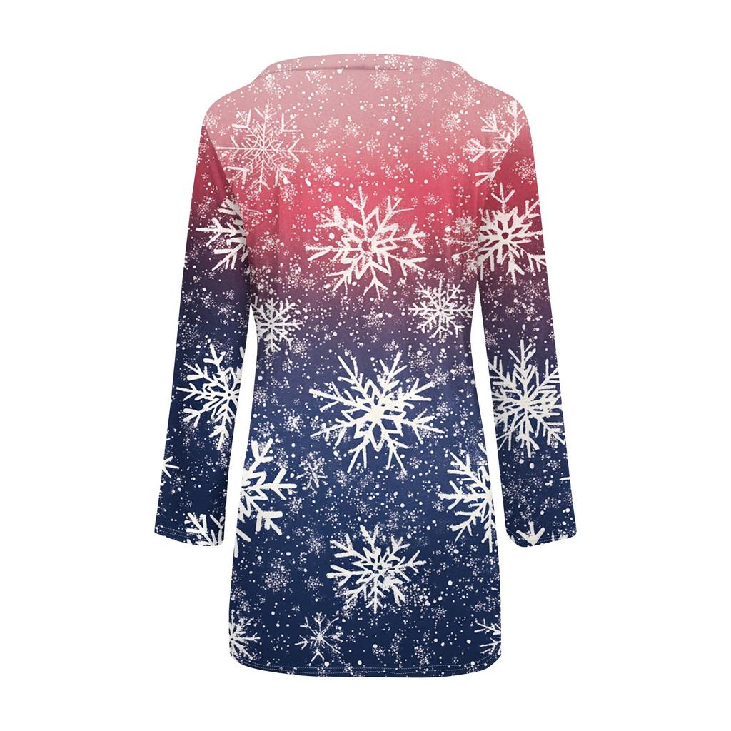 Women's Fashion Casual Long-sleeved Print Medium Length Cardigan Button Jacket Coat