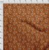 oneOone Cotton Flex Brown Fabric Kids Animal Diy Clothing Quilting Fabric Print Fabric By Yard 40 Inch