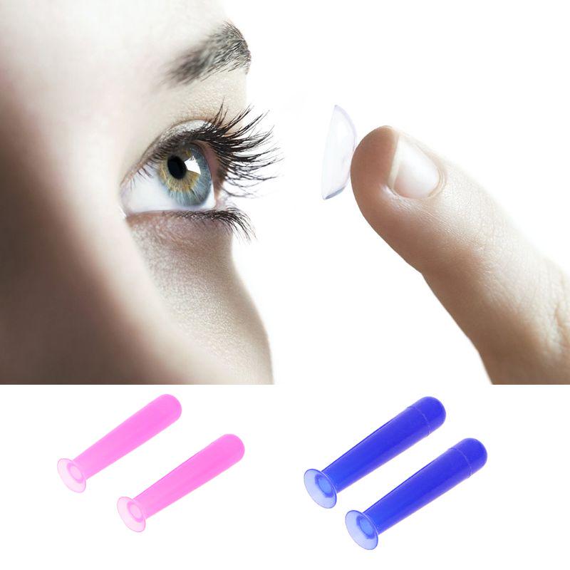 2pcs/Lot Handy Silicone Contact Lenses Small Suction Cups Stick RGP Inserter Remover