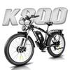 KETELES K800 Dual Motor Electric Bike with 2000W, 48V 23AH Battery, 26" Fat Tires, Lockable Suspension Fork Road E-Bike