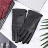 Зимние прохладные утолщенные теплые ветрозащитные перчатки для сенсорного экрана в стиле панк из искусственной кожи перчатки из кашемира