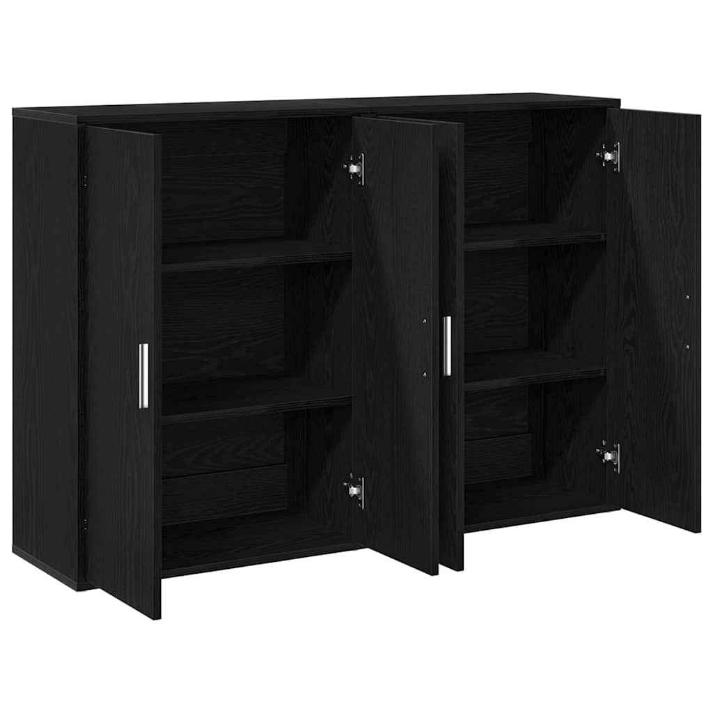 Sideboard 2 pcs Black Oak Effect 60 x 31 x 84 cm