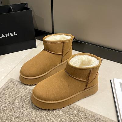 Толстоподошвенные приливные и зимние сапоги для женской осени и зимы, новые бархатные теплые ленивые хлопковые туфли на одной педали